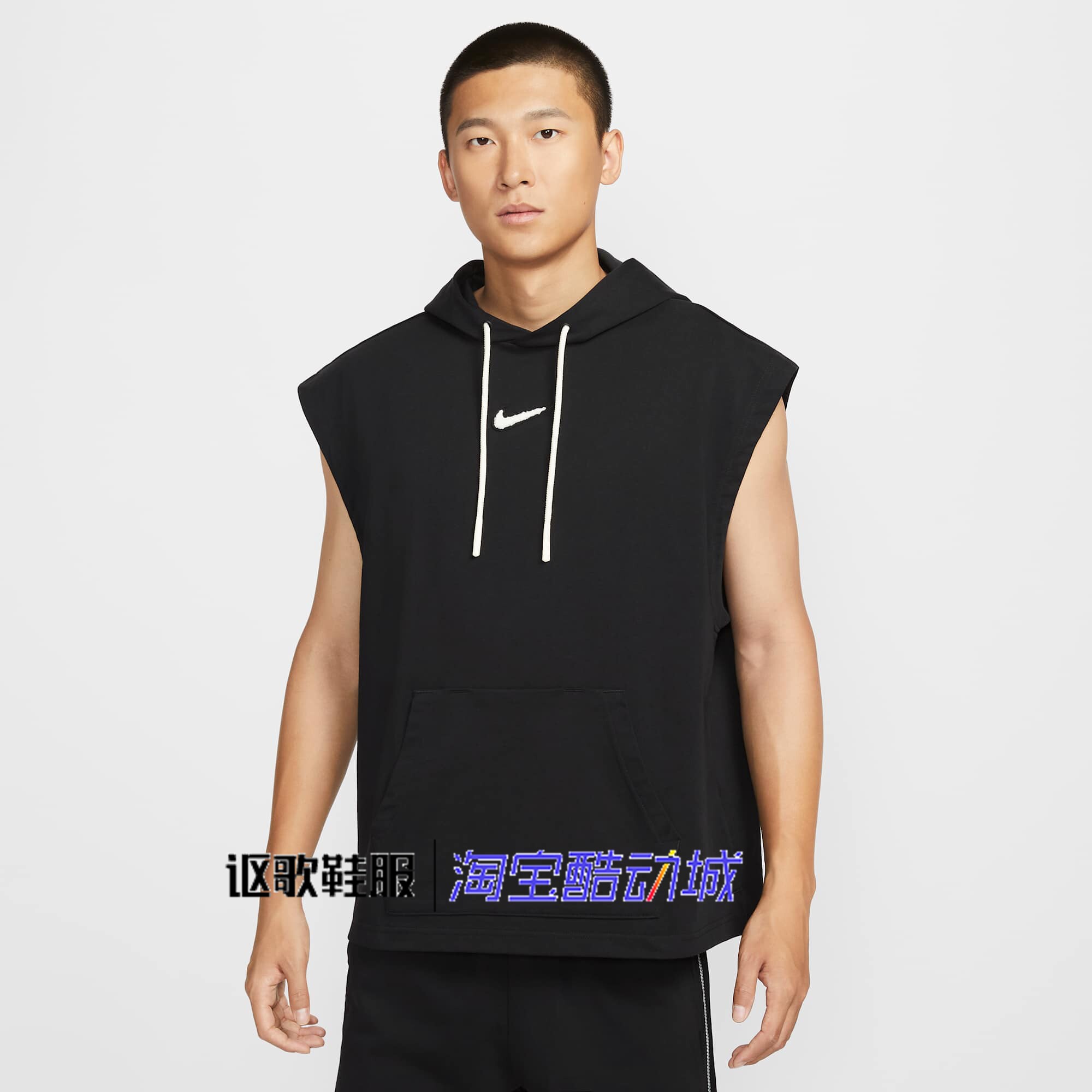 耐克男子秋季新款宽松舒适简约百搭无袖套头连帽卫衣HV1893-010