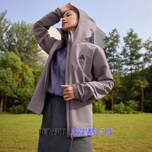 阿迪达斯男女新款户外防风拒水修身软壳运动休闲夹克衫外套KF5227