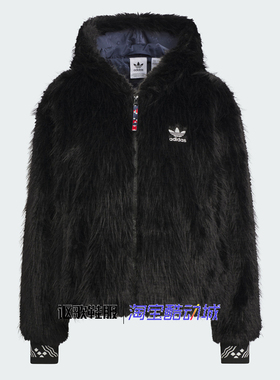 阿迪达斯三叶草女子新款人造毛皮宽松运动夹克外套IX4226 4225
