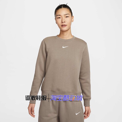耐克女子圆领简约运动套头卫衣