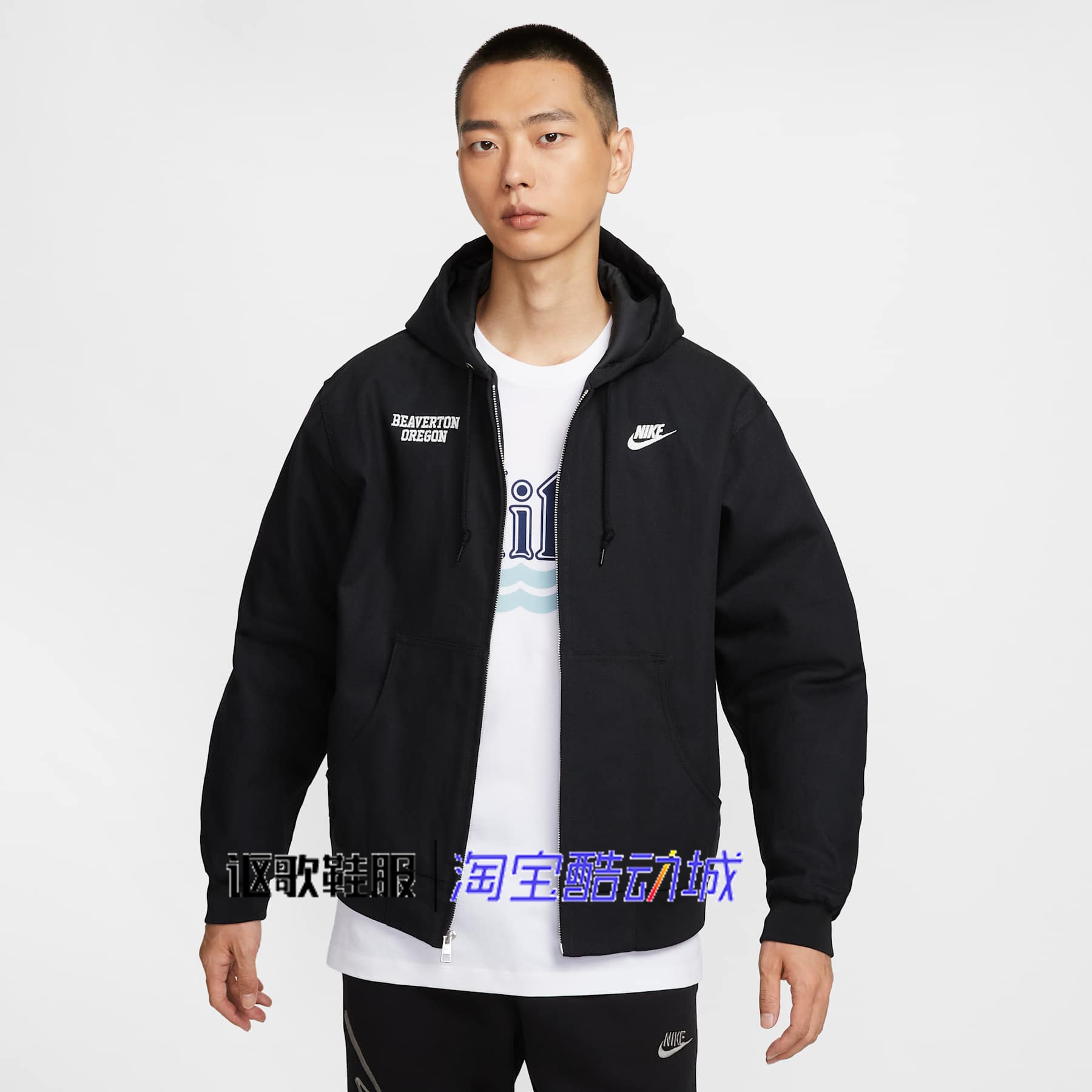 耐克男子透气宽松连帽夹克外套