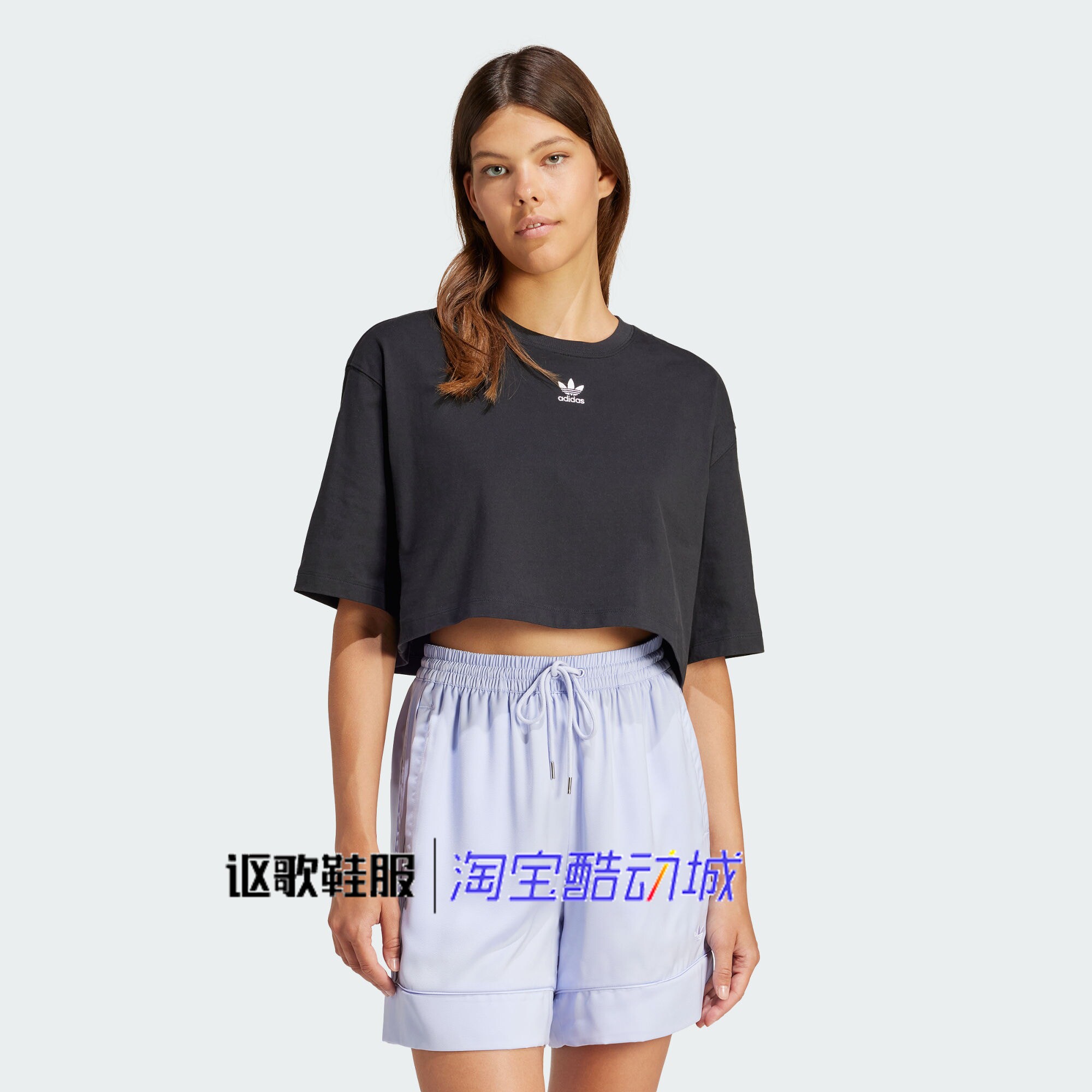 阿迪达斯三叶草女子新款纯棉时尚短款休闲百搭运动短袖T恤IT9887,运动服/休闲服装,运动T恤,淘宝优惠券,粉丝福利购,淘宝优惠卷