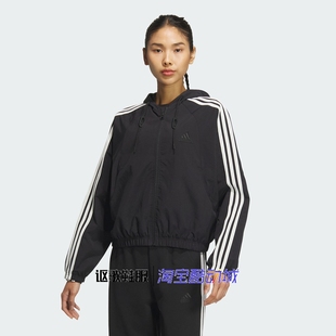 新款 阿迪达斯女子秋季 宽松舒适百搭运动休闲连帽夹克外套JN0757