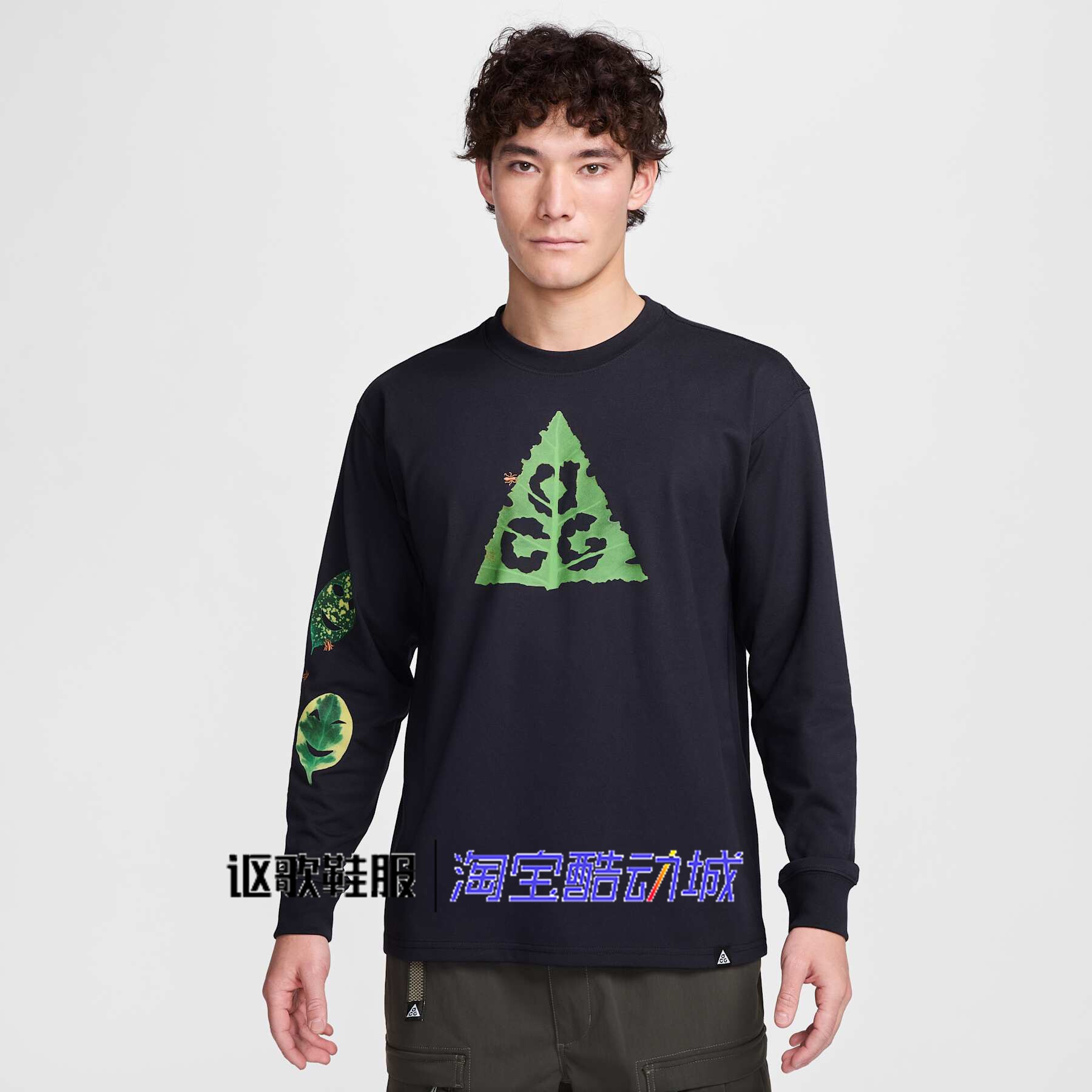 耐克ACG男子新款户外印花宽松透气圆领百搭运动长袖T恤HJ0803-010 - 实物图