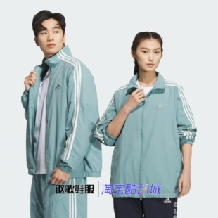 阿迪达斯男子秋季新款简约百搭立领宽松运动休闲夹克外套JI6648