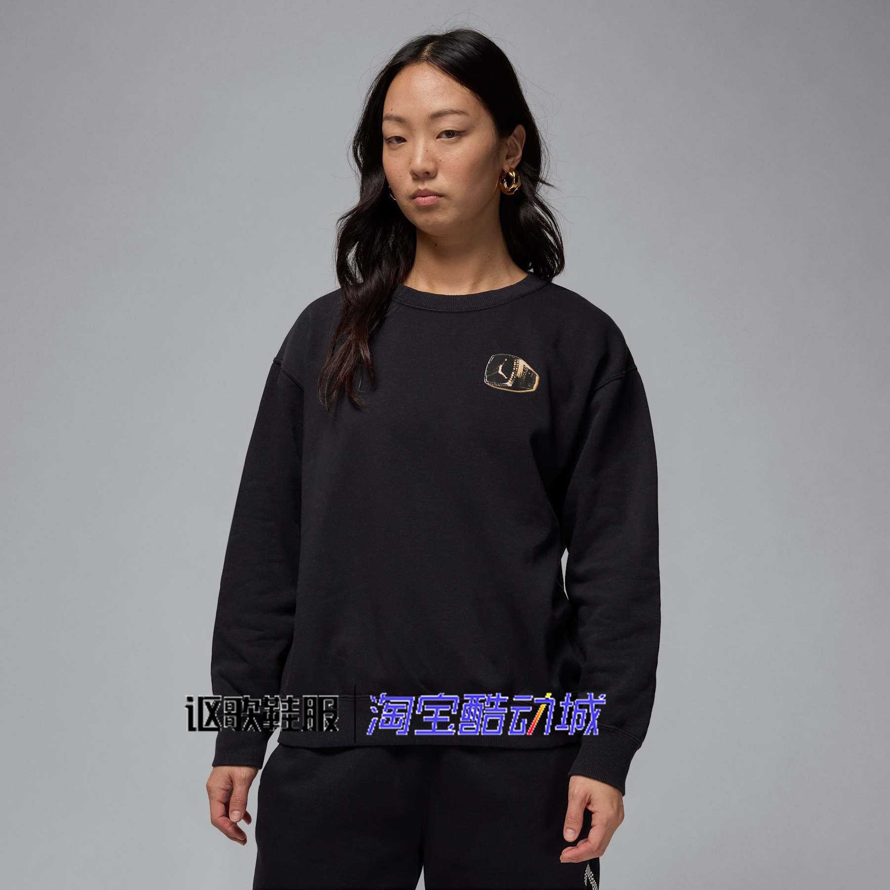 Jordan女子新款印花图案针织休闲加绒保暖透气套头卫衣HJ0206-010,运动服/休闲服装,运动卫衣/套头衫,淘宝优惠券,粉丝福利购,淘宝优惠卷