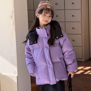 儿童羽绒服韩版 两面穿男童女童中大童加厚连帽白鸭绒保暖外套 新款