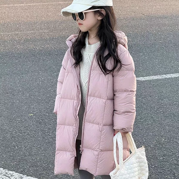 新款儿童羽绒服男女童90白鸭绒中长款冬季外套中大童加厚过膝韩版