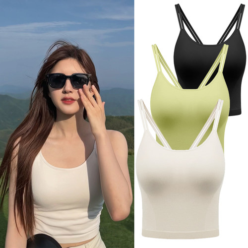 赵露思同款款白色吊带背心女夏季