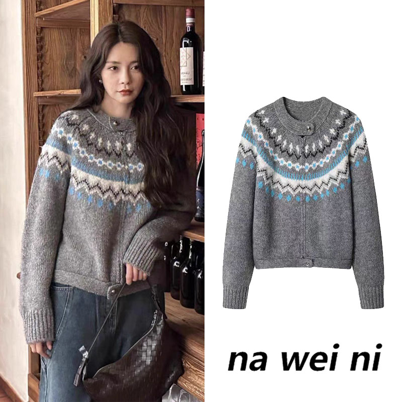 韩系小个子毛衣女装慵懒风针织衫