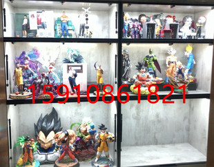 实木GK雕像手办柜模型柜玻璃展示柜乐高玩具陈列柜家用防尘液压柜