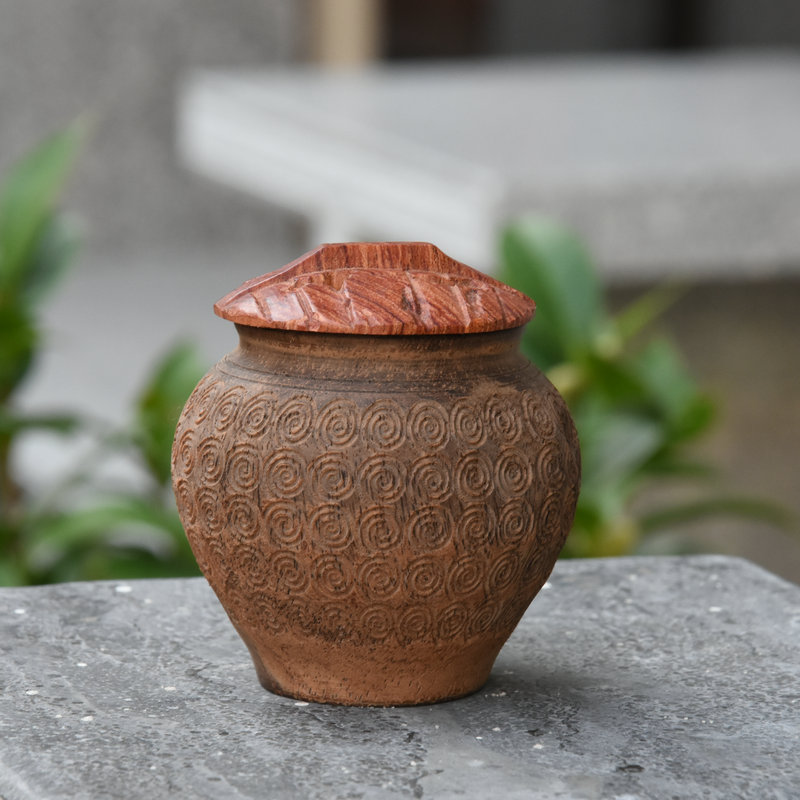 复古水缸盘香炉两小时紫光檀实木