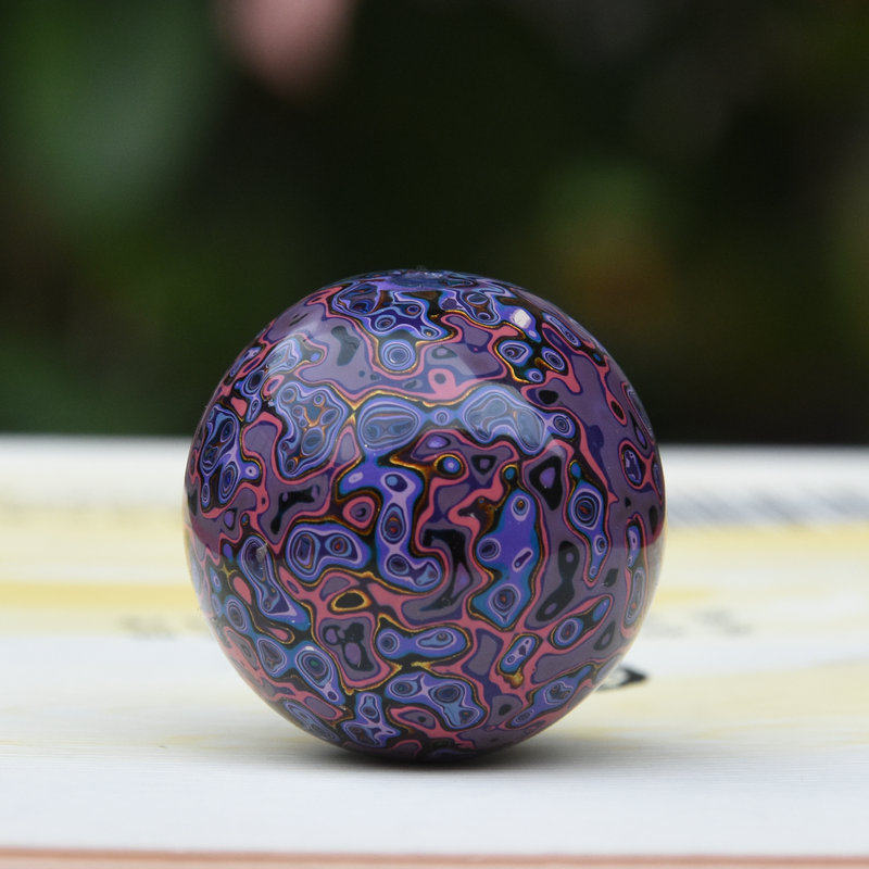 福州漆器犀皮螺钿水晶漆珠30mm