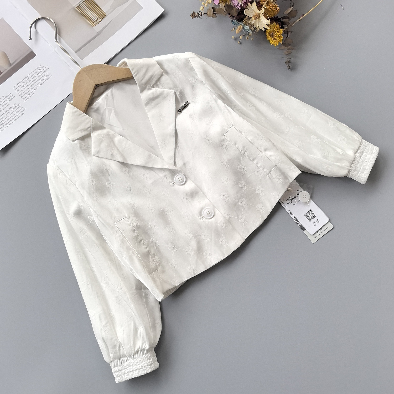 110-160 汪家 女童短款西服春季小女孩西装外套中大童品牌撤柜