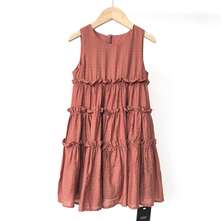 ZUH* 120-170 女童背心连衣裙夏季小女孩洋气文艺复古中大童品牌