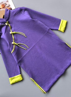 120-150 答K 女童旗袍春季小女孩国风连衣裙春装中大童