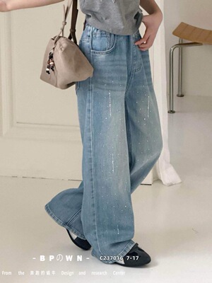 2026新款女童牛仔裤春款洋气时髦直筒裤中大童休闲长裤子120-170