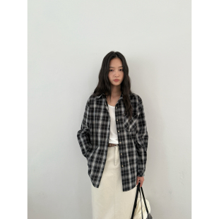 周末 夏季 天丝棉格子长袖 BEFORE 女GT26S 日落 衬衫 L2467P SUNSET