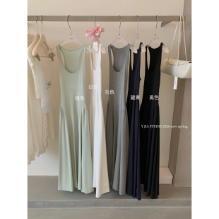 Y.JIA 收腰镂空露背高级感连衣裙子女8858 伊嘉十三行春夏气质修身