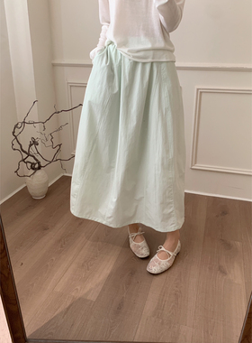 芭妮Bonnet夏上新韩系天丝棉制显廋花苞裙a字半身裙女C03-25805-1