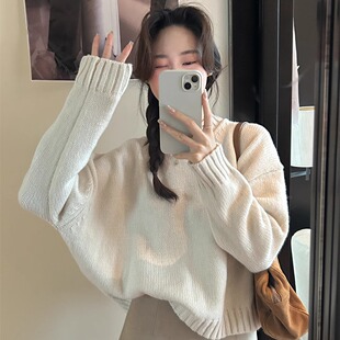 LIMON柠檬绿茶奶油温柔风软糯羊毛针织毛衣女慵懒风春秋上衣 THE
