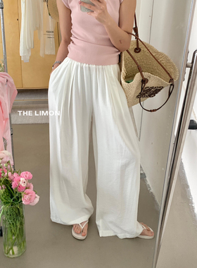THE LIMON十三行夏季新款垂感宽松百搭舒适冷清感休闲裤阔腿裤女