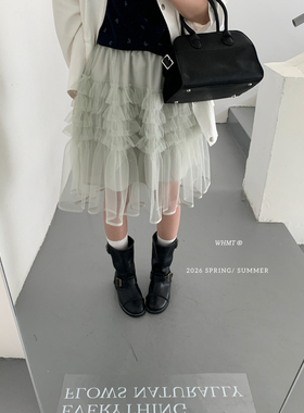 RS.WHMT26年早春韩系甜美设计感多层网纱蓬蓬蛋糕半身裙女Q5211