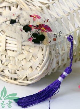 田园小诗精品叶脉书签紫色牵牛花夕颜花草图定制简约唯美中国风