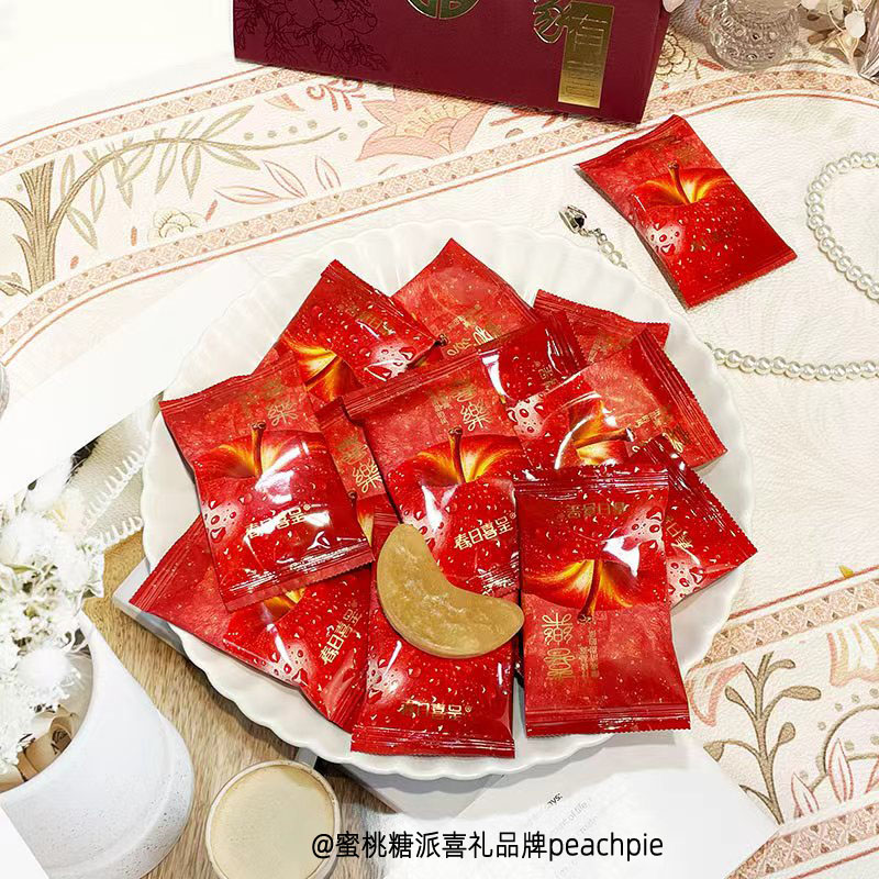 春日喜呈奶油苹果味琥珀糖萃苹果独立包装婚礼喜糖批发办公室糖果