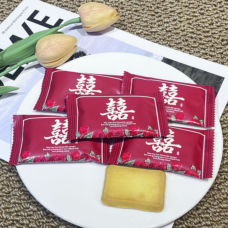 DIKALE帝卡乐囍绽良缘干酪蛋糕饼干结婚喜糖喜饼批发双喜包装饼干