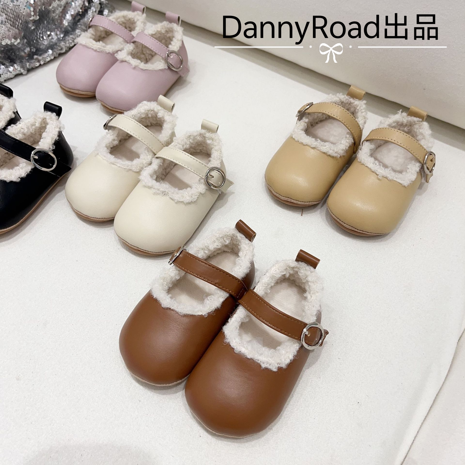 冬季新款婴儿鞋软底学步鞋公主鞋小皮鞋加绒保暖法式花边周岁鞋