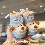 1岁宝宝鞋 冬季 子 棉鞋 防风加绒卡通小狗保暖不掉软底0 新款 婴儿鞋