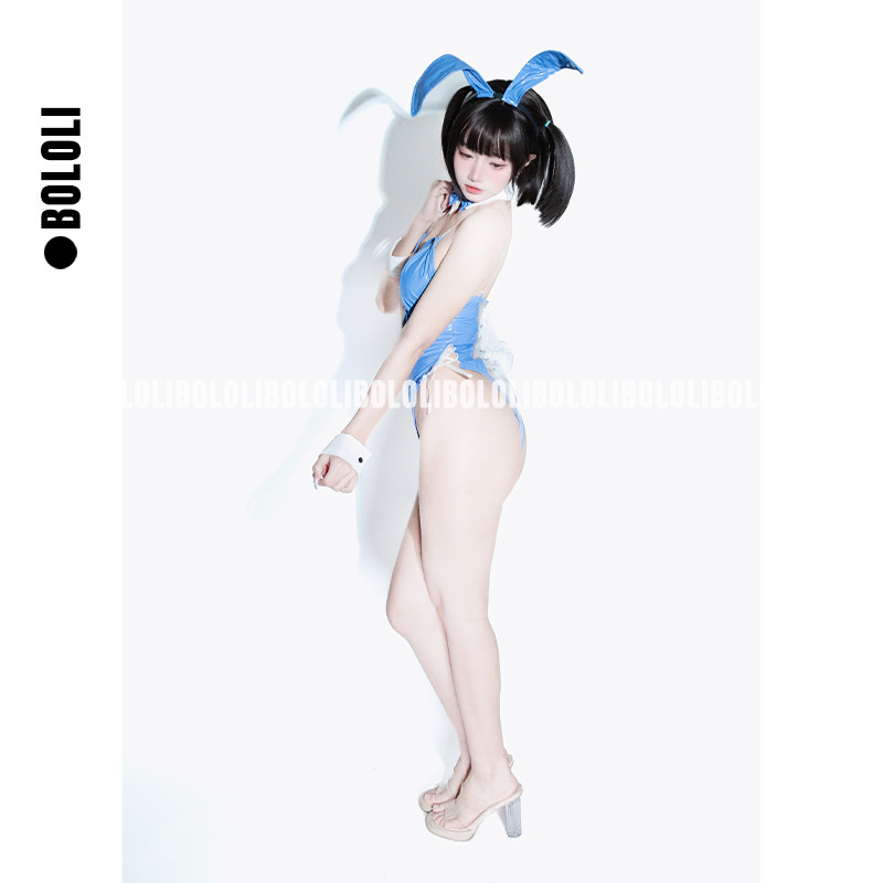 BOLOLI日本原创透明连体夜店兔女郎漆皮酒吧陪酒装二次元扮演服