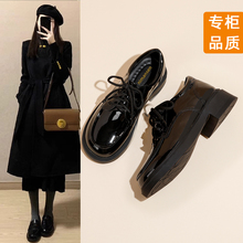 真皮乐福鞋女鞋新款2025春秋爆款系带黑色JK洛丽塔软底单鞋小皮鞋
