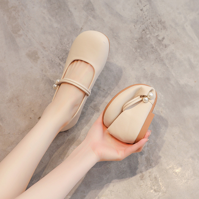 平底软皮软底单鞋玛丽珍