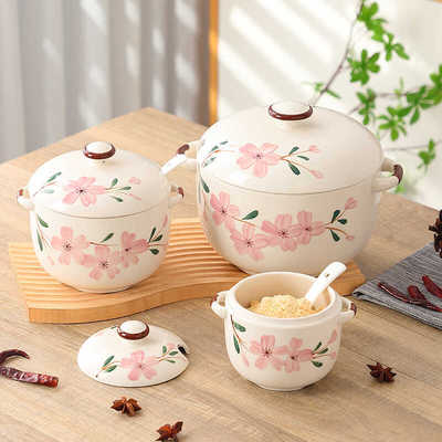 家用双耳加厚猪油罐日式油盐酱调味罐陶瓷耐高温大小号油泼辣子罐