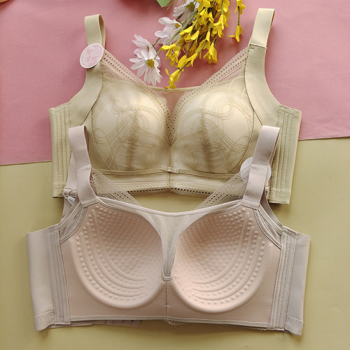 大胸蜂巢按摩无钢圈收副乳文胸