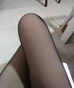 秋冬高腰收腹性感镂空加绒假透肉打底裤 网纱网红格女防勾丝女外穿