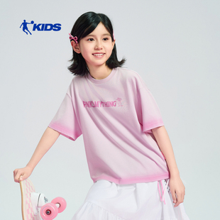 粉红豹联名乔丹26女童T恤衫儿童时尚夏季大童短袖TDDHSB262177L