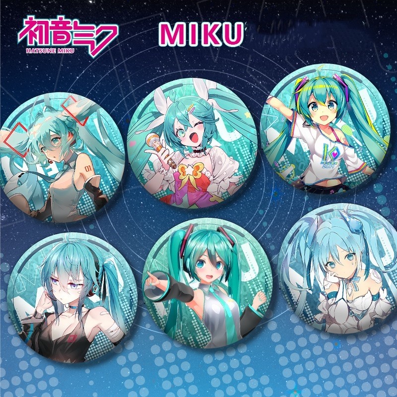 初音游戏动漫徽章二次元未来女孩镭射吧唧胸章背包配饰装饰勋章