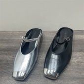 处理包头半拖鞋 女外穿2025春夏新款 法式 断码 气质穆勒鞋 高级感凉拖