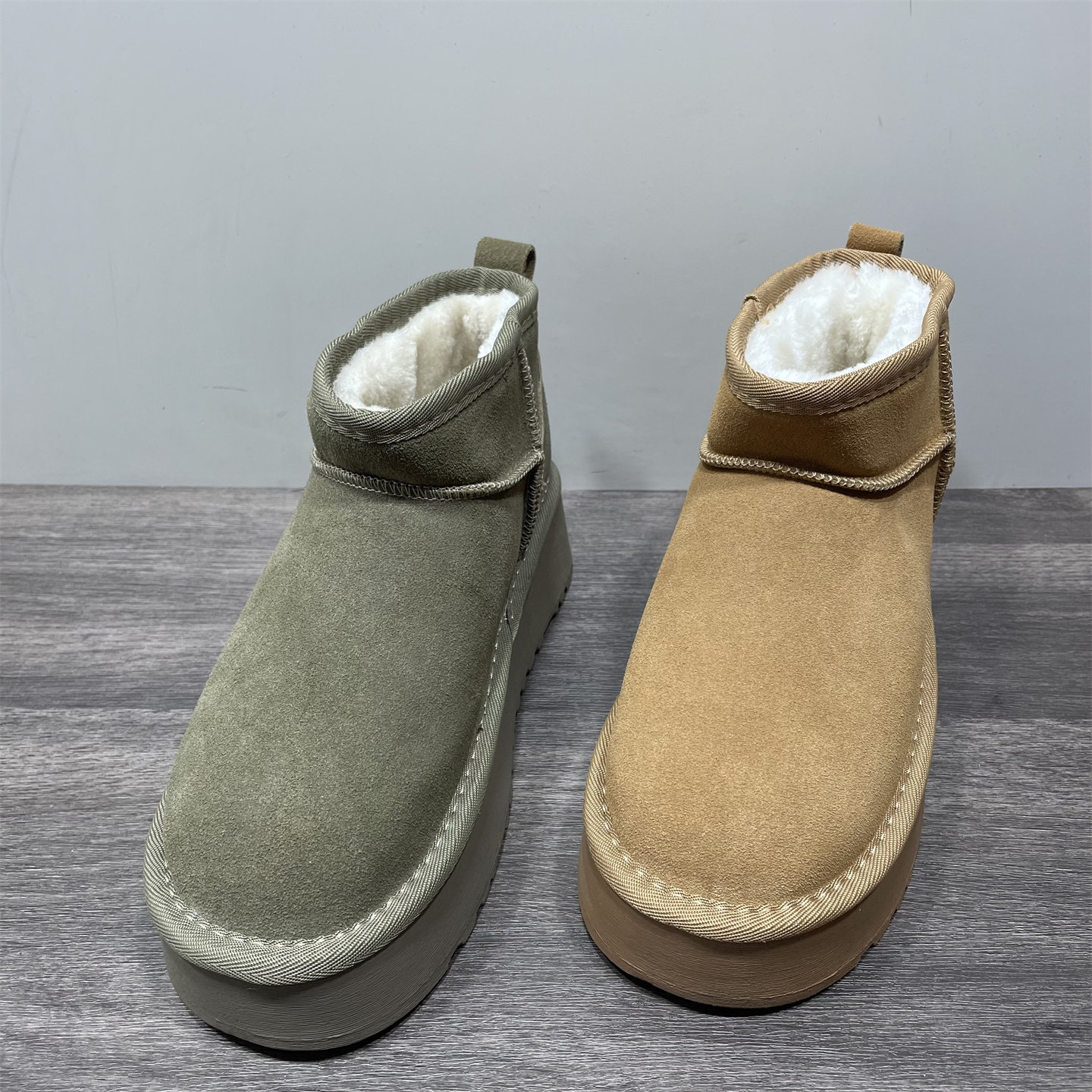 清仓处理周冬雨同款真皮雪地靴女冬季加绒加厚保暖厚底增高棉鞋女