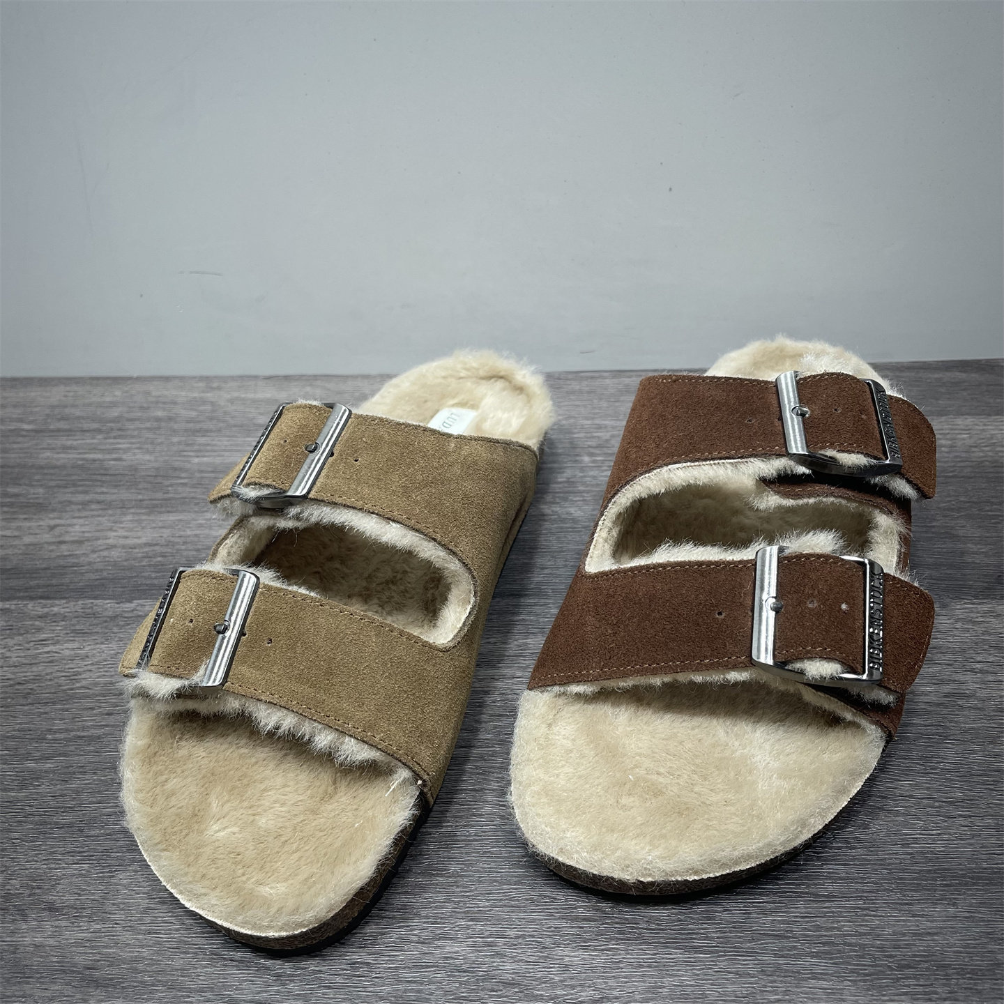 断码处理一字加绒真皮勃肯鞋女外穿2025秋冬新款一脚蹬毛毛棉拖鞋,女鞋,毛毛鞋,淘宝优惠券,粉丝福利购,淘宝优惠卷