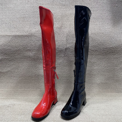 断码处理过膝长筒靴女