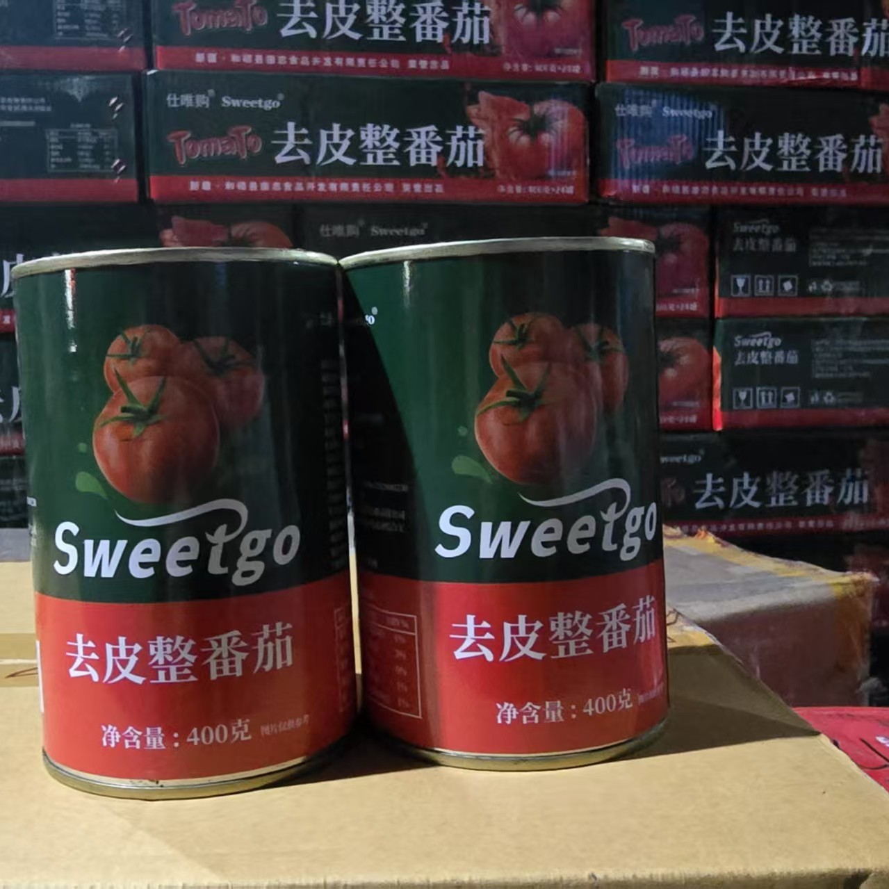 仕唯购Sweetgo去皮番茄整颗罐头400g*24罐整箱商用披萨酱意面酱