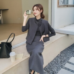 小香风马甲半身裙三件套套装裙轻熟风气质2025春装新款搭配一整套