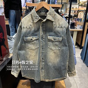 Levis李维斯正品2025款男士水洗百搭宽松铆钉 牛仔夹克002XV-0001