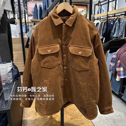 李维斯翻领秋冬宽松灯芯绒外套