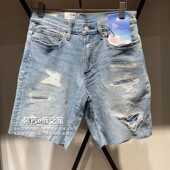 2025款 男士 468中腰直筒破洞薄牛仔短裤 Levis李维斯正品 A8461 0034