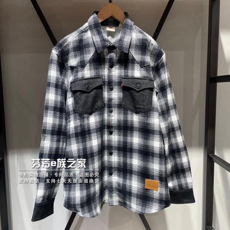 李维斯新款男士格子灯芯绒衬衫